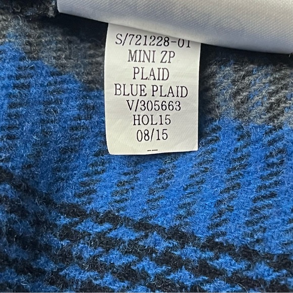 Gap Blue Wool Plaid Mini Skirt 14 Womens Academia Goth Moto Biker Grunge Preppy - Picture 5 of 9